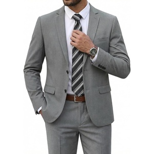 image:imageCOOFANDY Mens 2 Piece Suits Classic Fit 2 Button Dress Suits Tuxedo Jacket Blazer for Wedding Business Dinner PromGrey