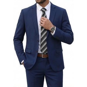 image:imageCOOFANDY Mens 2 Piece Suits Classic Fit 2 Button Dress Suits Tuxedo Jacket Blazer for Wedding Business Dinner PromNavy Blue One