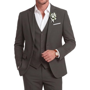 image:imageCOOFANDY Mens 3 Piece Linen Suits Casual Lightweight Blazer Jackets Vest Pants Set for Wedding Business PromDark Grey