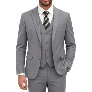 image:imageCOOFANDY Mens 3 Pieces Suits Classic Fit 2 Buttons Dress Suit Set Wedding Business Dinner Prom Jacket Vest PantsLight Grey