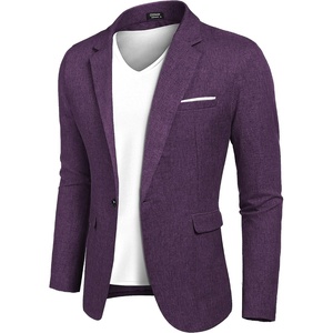 image:imageCOOFANDY Mens Blazer Casual Sport Coats Slim Fit One Button Suit Jacket Lightweight Sports JacketPurple