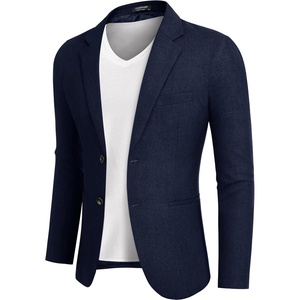 image:imageCOOFANDY Mens Blazer Casual Two Buttons Sport Coats Lightweight Suit JacketAnavy Blue