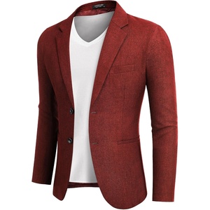 image:imageCOOFANDY Mens Blazer Casual Two Buttons Sport Coats Lightweight Suit JacketAred