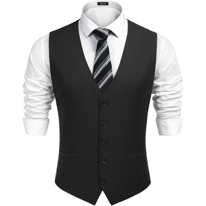 image:imageCOOFANDY Mens Business Suit Vest Casual Dress Vest Slim Fit Formal WaistcoatBlack