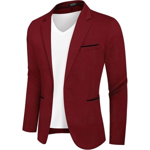 image:imageCOOFANDY Mens Casual Blazer Jacket Slim Fit Sports Coat Business Suit Jackets One ButtonWine Red