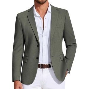 image:imageCOOFANDY Mens Casual Blazer Knit Sport Coat Lightweight Two Button Suit JacketArmy Green
