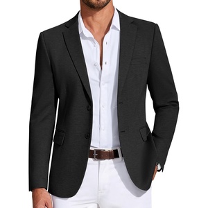 image:imageCOOFANDY Mens Casual Blazer Knit Sport Coat Lightweight Two Button Suit JacketBlack