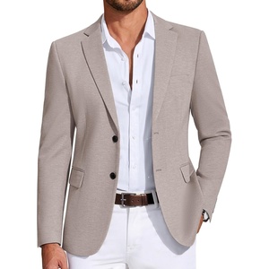 image:imageCOOFANDY Mens Casual Blazer Knit Sport Coat Lightweight Two Button Suit JacketCoffee