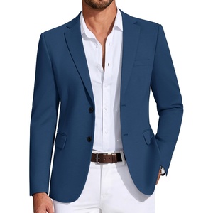 image:imageCOOFANDY Mens Casual Blazer Knit Sport Coat Lightweight Two Button Suit JacketDark Blue