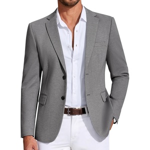image:imageCOOFANDY Mens Casual Blazer Knit Sport Coat Lightweight Two Button Suit JacketGrey