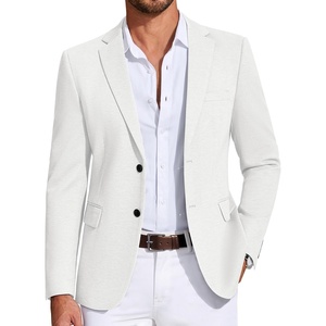 image:imageCOOFANDY Mens Casual Blazer Knit Sport Coat Lightweight Two Button Suit JacketWhite