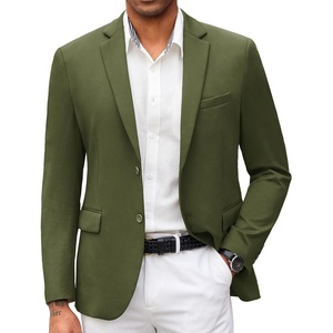 image:imageCOOFANDY Mens Casual Blazer Slim Fit Suit Jacket Lightweight Knit Sport Coat Two Button Blazer JacketArmy Green