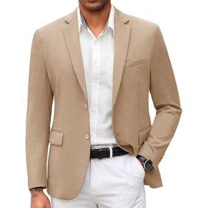 image:imageCOOFANDY Mens Casual Blazer Slim Fit Suit Jacket Lightweight Knit Sport Coat Two Button Blazer JacketKhaki