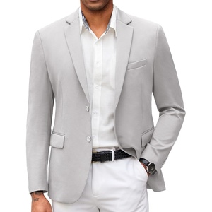 image:imageCOOFANDY Mens Casual Blazer Slim Fit Suit Jacket Lightweight Knit Sport Coat Two Button Blazer JacketLight Grey