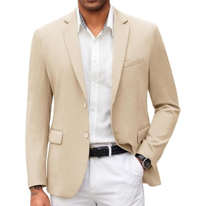 image:imageCOOFANDY Mens Casual Blazer Slim Fit Suit Jacket Lightweight Knit Sport Coat Two Button Blazer JacketLight Khaki