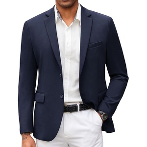 image:imageCOOFANDY Mens Casual Blazer Slim Fit Suit Jacket Lightweight Knit Sport Coat Two Button Blazer JacketNavy Blue