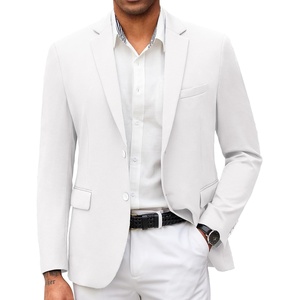 image:imageCOOFANDY Mens Casual Blazer Slim Fit Suit Jacket Lightweight Knit Sport Coat Two Button Blazer JacketWhite