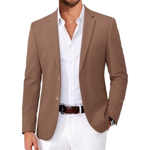 image:imageCOOFANDY Mens Casual Blazer Slim Fit Suit Jackets Two Button Lightweight Knit Sport CoatBrown