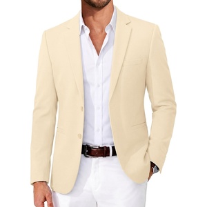 image:imageCOOFANDY Mens Casual Blazer Slim Fit Suit Jackets Two Button Lightweight Knit Sport CoatLight Khaki