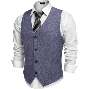 image:imageCOOFANDY Mens Casual Business Vests Lightweight Waistcoat Slim Fit Suit VestBlue