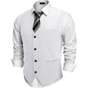 image:imageCOOFANDY Mens Casual Business Vests Lightweight Waistcoat Slim Fit Suit VestWhite