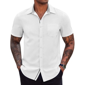 image:imageCOOFANDY Mens Casual Button Down Shirts Stretch Short Sleeve Business Dress Shirt with PocketWhite
