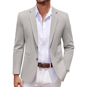 image:imageCOOFANDY Mens Casual Knit Blazer Two Button Lightweight Sport Coats Suit JacketLight Grey