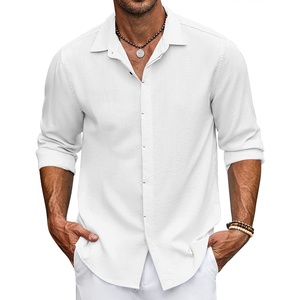 image:imageCOOFANDY Mens Casual Shirt Long Sleeve Casual Button Down Shirt for Men Summer Beach Wedding ShirtWhite