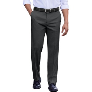 image:imageCOOFANDY Mens Classic Fit Dress Pants Flat Front Straight Casual Pant Expandable Waist Suit PantDark Gery