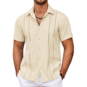 image:imageCOOFANDY Mens Cuban Guayabera Shirt Summer Beach Vacation Shirt Casual Short Sleeve Button Down Resort WearVanilla Ice