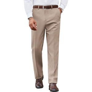 image:imageCOOFANDY Mens Dress Pants Regular Fit Flat Front Pant Expandable Waist Casual SlacksKhaki