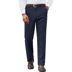 image:imageCOOFANDY Mens Dress Pants Regular Fit Flat Front Pant Expandable Waist Casual SlacksNavy Blue