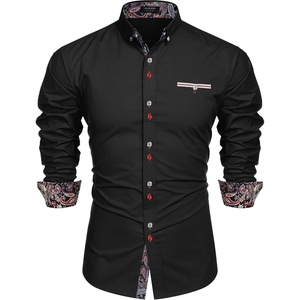 image:imageCOOFANDY Mens Dress Shirt Long Sleeve Casual Button Down Paisley Shirts Party Wedding Dress ShirtBlack