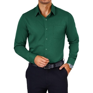 image:imageCOOFANDY Mens Dress Shirts Wrinkle Free Long Sleeve Button Down Shirts Formal Business ShirtDark Green