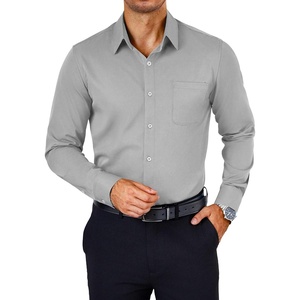 image:imageCOOFANDY Mens Dress Shirts Wrinkle Free Long Sleeve Button Down Shirts Formal Business ShirtLight Grey