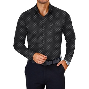 image:imageCOOFANDY Mens Dress Shirts Wrinkle Free Long Sleeve Button Down Shirts Formal Business ShirtPolka Dot Black