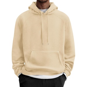 image:imageCOOFANDY Mens Fleece Hoodie Long Sleeve Hooded Sweatshirt Casual Basic Essential Drawstring Pullover Hoodie With PocketKhaki