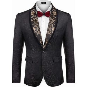 image:imageCOOFANDY Mens Floral Suit Jacket Shawl Lapel Slim Fit Stylish Blazer Dress Suit Prom Party Wedding Blazer