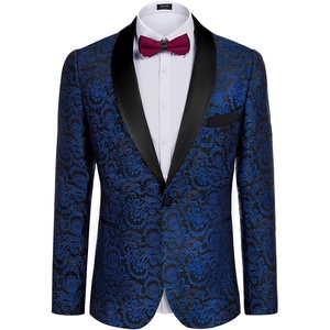 image:imageCOOFANDY Mens Floral Tuxedo Suit Jacket Slim Fit Dinner Jacket Party Prom Wedding Blazer JacketsBlue02