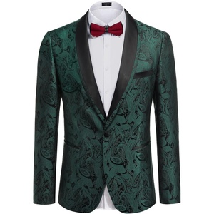 image:imageCOOFANDY Mens Floral Tuxedo Suit Jacket Slim Fit Dinner Jacket Party Prom Wedding Blazer JacketsGreen