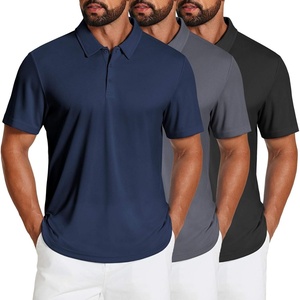 image:imageCOOFANDY Mens Golf Polo Shirts Short Sleeve Quick Dry Moisture Wicking Performance Collared Golf Shirt for MenBlacknavydark Grey