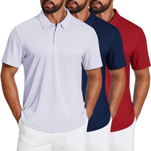 image:imageCOOFANDY Mens Golf Polo Shirts Short Sleeve Quick Dry Moisture Wicking Performance Collared Golf Shirt for MenWhitenavyred