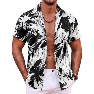 image:imageCOOFANDY Mens Hawaiian Shirt Short Sleeve Button Down Shirts Tropical Summer Beach Shirts Casual Floral Aloha ShirtsBlack
