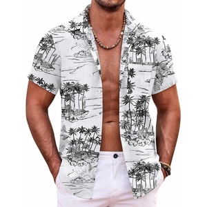 image:imageCOOFANDY Mens Hawaiian Shirt Short Sleeve Button Down Shirts Tropical Summer Beach Shirts Casual Floral Aloha ShirtsBlack Treewhite