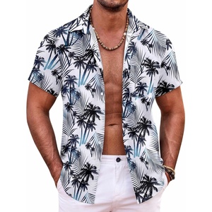 image:imageCOOFANDY Mens Hawaiian Shirt Short Sleeve Button Down Shirts Tropical Summer Beach Shirts Casual Floral Aloha ShirtsCoconut Palm