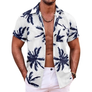 image:imageCOOFANDY Mens Hawaiian Shirt Short Sleeve Button Down Shirts Tropical Summer Beach Shirts Casual Floral Aloha ShirtsPalm Tree