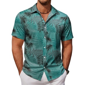image:imageCOOFANDY Mens Hawaiian Shirts Short Sleeve Button Down Aloha Shirt Casual Beach ClothesGreen