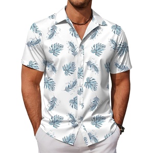 image:imageCOOFANDY Mens Hawaiian Shirts Short Sleeve Button Down Aloha Shirt Casual Beach ClothesWhite