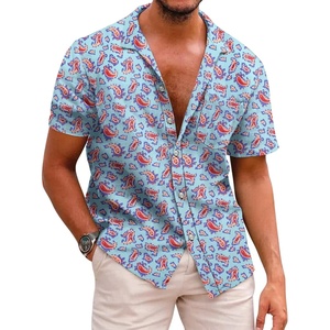 image:imageCOOFANDY Mens Hawaiian Shirts Short Sleeve Casual Button Down Tropical Beach ShirtGreen  Orange Paisley
