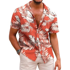 image:imageCOOFANDY Mens Hawaiian Shirts Short Sleeve Casual Button Down Tropical Beach ShirtRed  Leaf